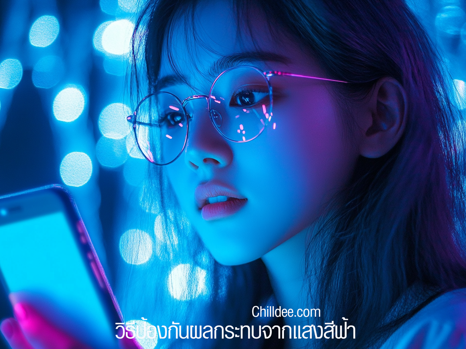 วิะีป้องกันแสงสีฟ้ามือถือ